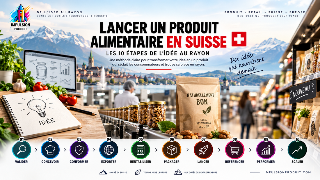 Comment lancer un produit alimentaire en Suisse ? Les 10 étapes de l’idée au rayon